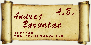 Andrej Barvalac vizit kartica